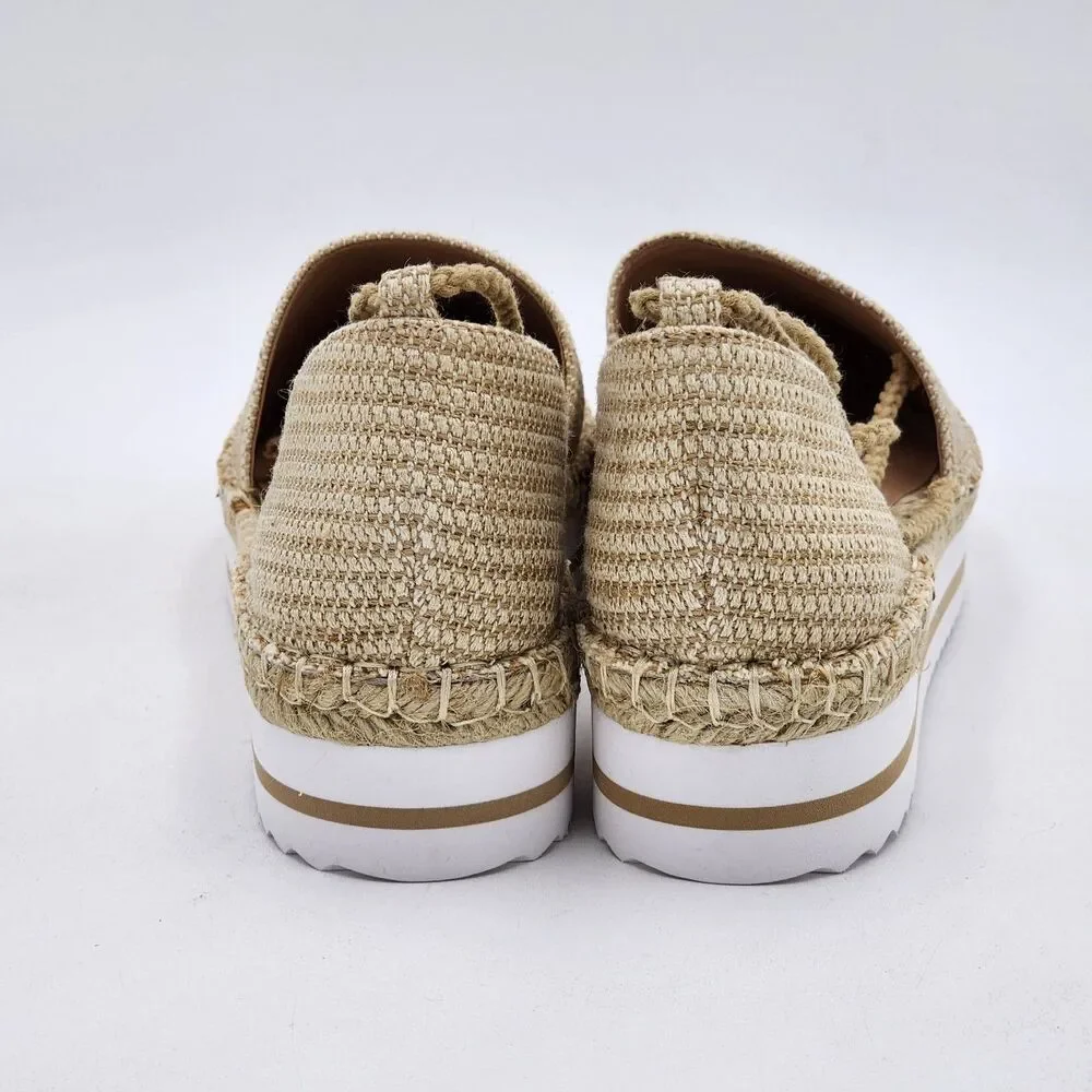 JLO Jennifer Lopez Larenn Espadrille Platform Flatform Tie Up Sandal Size 9 BNIB